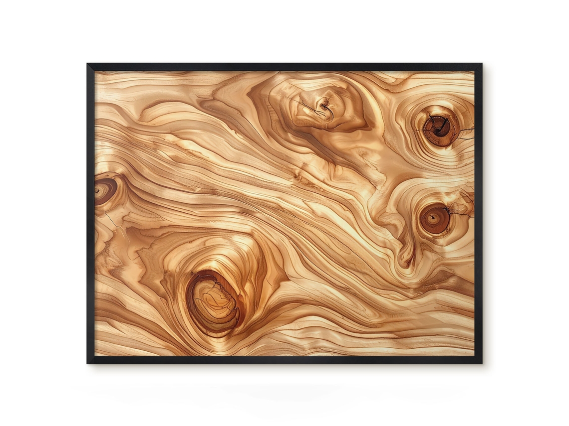 Quadro de vidro magnético com anéis de madeira para o hall de entrada Espelharte (80x60 cm)