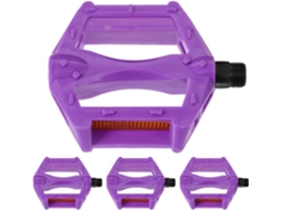 2 Pares De Pedais Mountain Bike, Plástico E Ferro Roxos Para Ciclismo