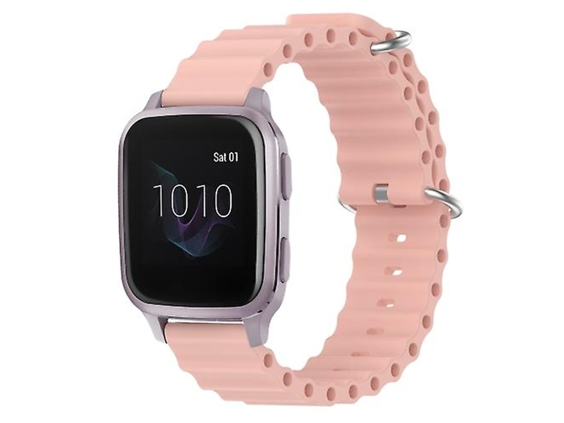 Pulseira Garmin Venu Sq 20mm, Estilo Oceano, De Silicone Sólida, Cor, Chenille Rosa