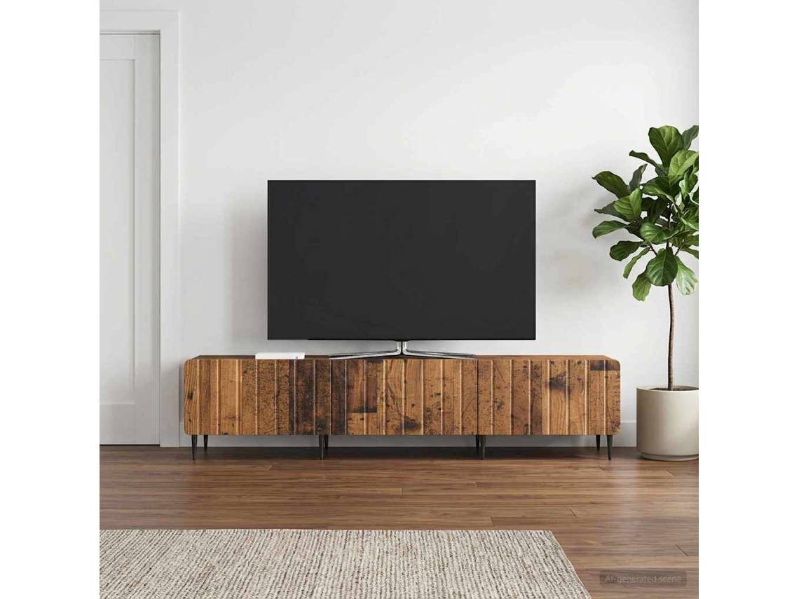 Vidaxl Gabinete Para Tv Com Gaveta Madeira Antiga 147 X 34,5 X 32 Cm