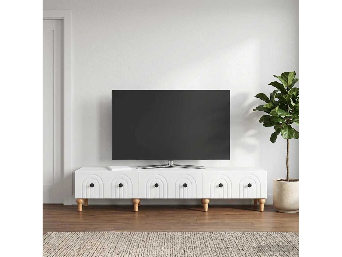 Vidaxl Gabinete Para Tv Com Gaveta Branco Brilhante 147 X 34,5 X 30 Cm
