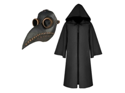 Fantasia de Médico da Peste com Capuz e Máscara Bico Longo para Halloween e Cosplay Infantil e Adulto 04 Infantil 120