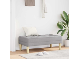 Vidaxl Banco Com Almofada Cinza Nuvem 113 X 57 X 39 Cm Tecido