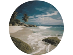 Almofada Redonda Para Assento Com Tema De Praia Oceano, Antiderrapante, Removível, Para Cadeira, Banqueta, Sofá