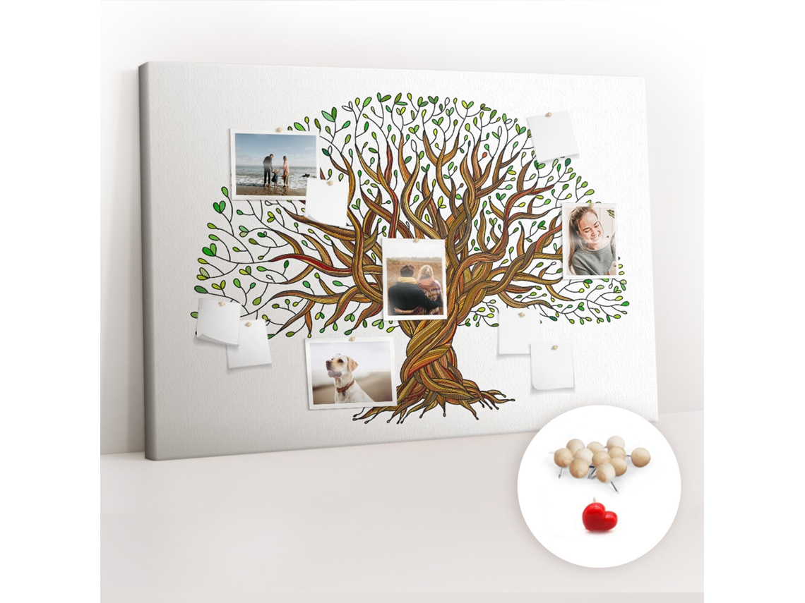 Quadro De Cortiça Com Impressão Raízes De Árvore Para O Escritório Espelharte (120x80 Cm)