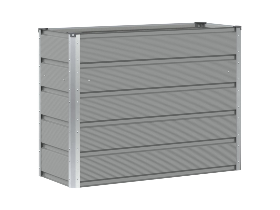 Conjunto 1 Floreira Vidaxl Cinzento-claro Aço (100 X 40 X 75 Cm)