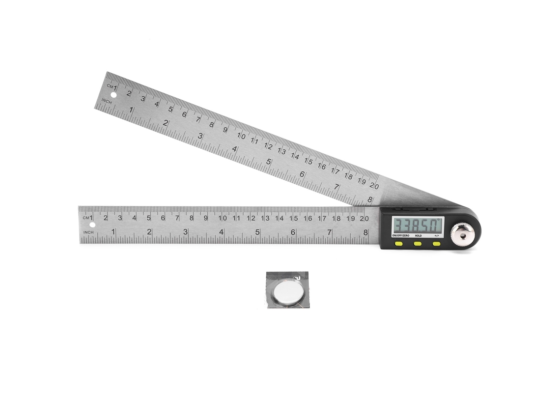 Finder De Ângulo 2 Em 1 0-200mm 0-360° Protraktor Digital De Aço Inoxidável Com Tela Lcd Ferramenta De Medição