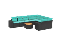 Conjunto de Sofá Jardim 3 Peças Almofadas Rattan Sintético MAISON EXCLUSIVE