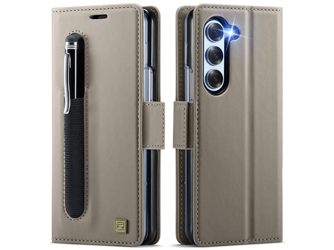 Capa Protetora Flip Para Celular Com Slot Para Cartão Simcinza - Samsung Z Fold6