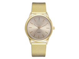 Relógio de Pulso Feminino Lvpai Quartzo com Pulseira de Silicone e Strass Dourado