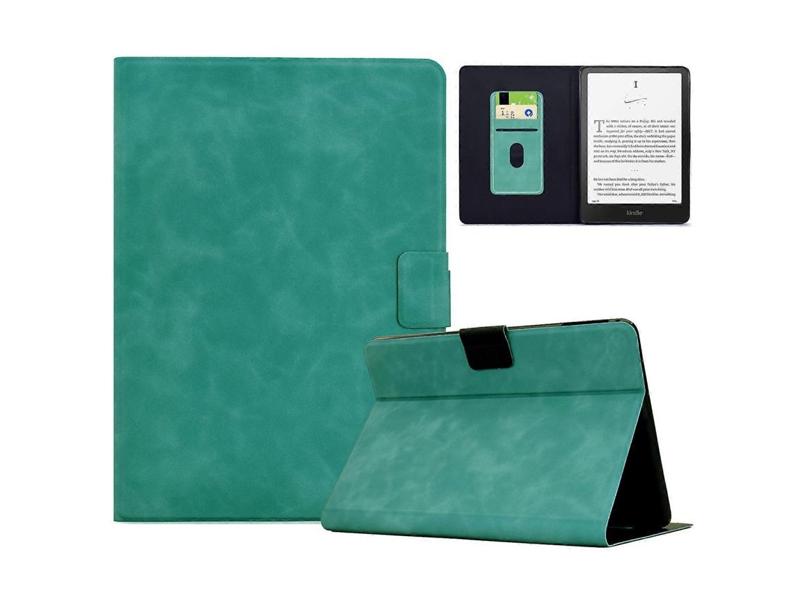Capa de couro sintético com compartimentos para cartões para Amazon Kindle Paperwhite 6, azul-bebê (2024)