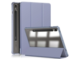 Capa protetora de acrílico Hengrongshen para Samsung Galaxy Tab S9 com suporte triplo e compartimento para lápis, roxa (SM X710, SM X716B, SM X718U)