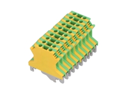 Bloco Terminal De Terra 2 Canais Din Rail 50pcs