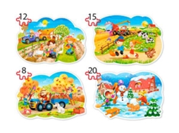 Puzzle Castorland 4X1 Quatro Estações 8 + 12 + 15 + 20 Peças 20 Peças