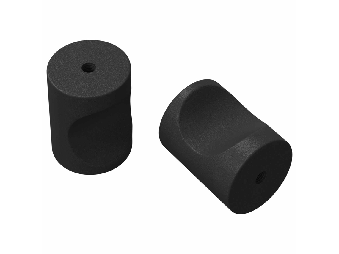 Conjunto 2 Maçanetas De Armário Vidaxl Preto Ferro (m4 X 12 Mm)