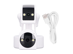 Câmera Wifi Indoor Sem Fio 3mp Hd 1080p Visão Noturna Segurança Residencial Rastreamento 2 Vias Áudio Sirene