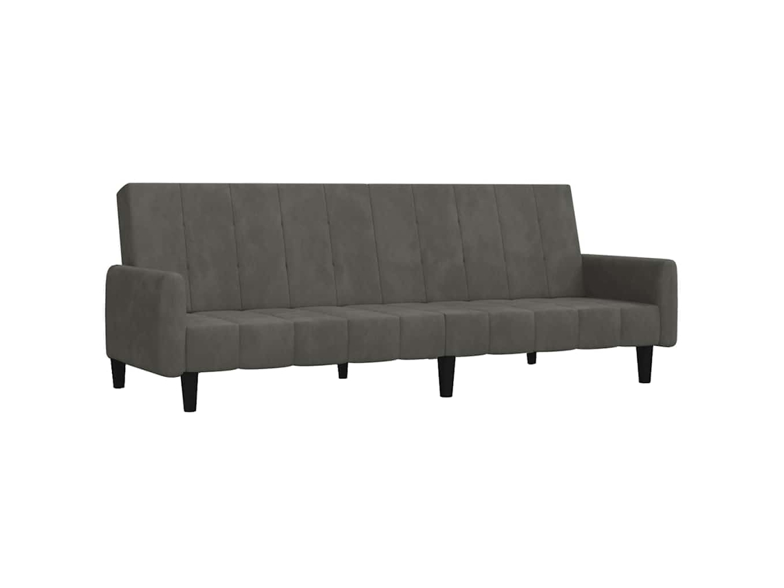 Sofá-cama De 2 Lugares Vidaxl Veludo Cinzento-escuro
