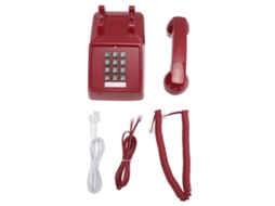 Aetheria telefone Fixo com Fio Vintage Clássico Botões Grandes Controle de Volume Sino Mecânico Vermelho