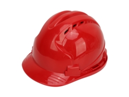 Capacete De Segurança Abs Impacto Resistente Respirável Para Construção Industrial Vermelho