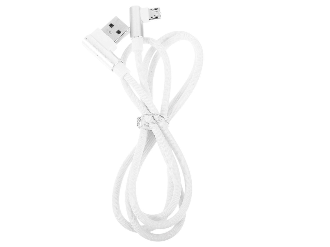 Cabo Usb Micro Ângulo Direito 1m 2.4a 90 Graus Carregamento Android Branco