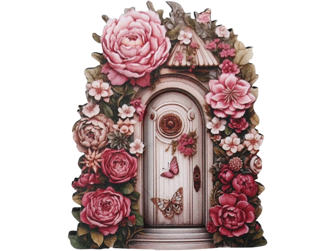 Porta: Porta de Jardim Decorativa em Miniatura, Feita de Resina, Adequada para Uso Externo, Altamente, Fácil de CHABERLU