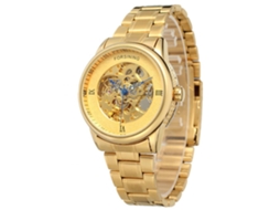 Reloj Mecánico Automático Hollow Para Hombres Empresariales Con Correa De Acero Forsining Oro