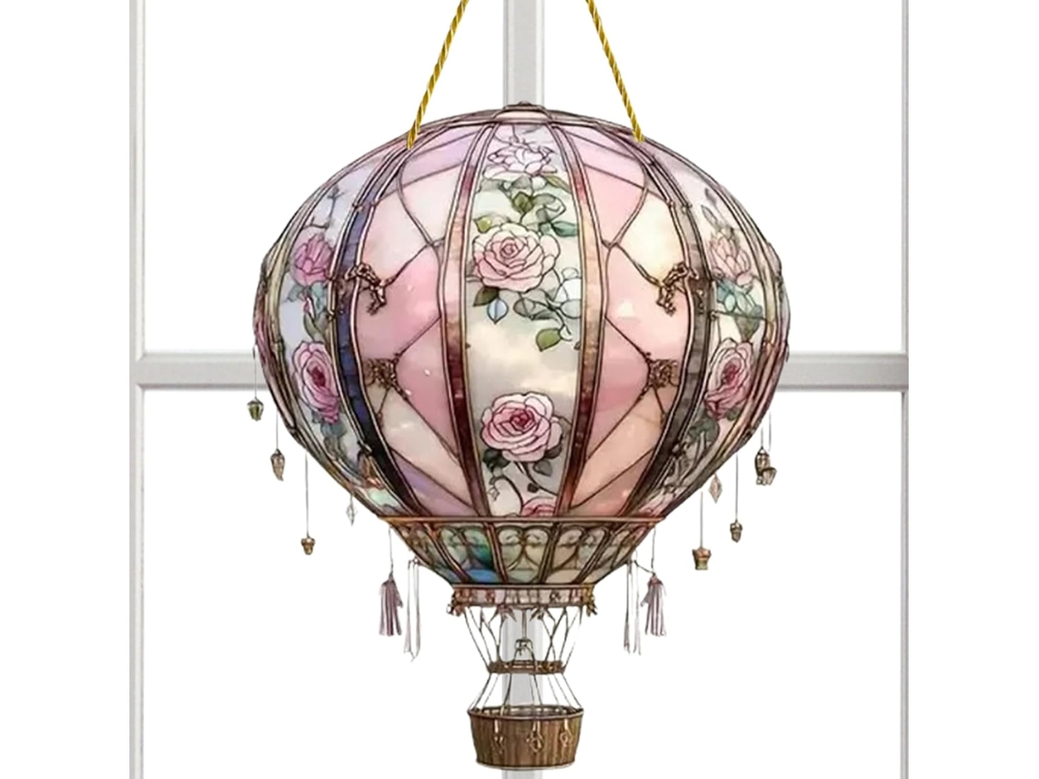 Balão de Ar Quente em Acrílico Bidimensional Decoração de Balão de Ar Quente em Acrílico 2d Decoração para Janela, CHABERLU