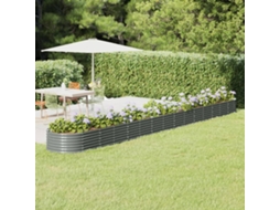 Vidaxl Canteiro Elevado Jardim 620x80x36cm Aço Galvanizado Cinzento