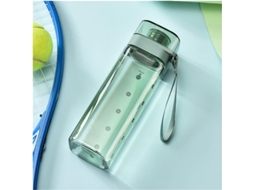Garrafa de água esportiva Rebe-Linjou com marca Tempo, verde, 400ml, à prova de vazamentos, material ecológico e portátil.