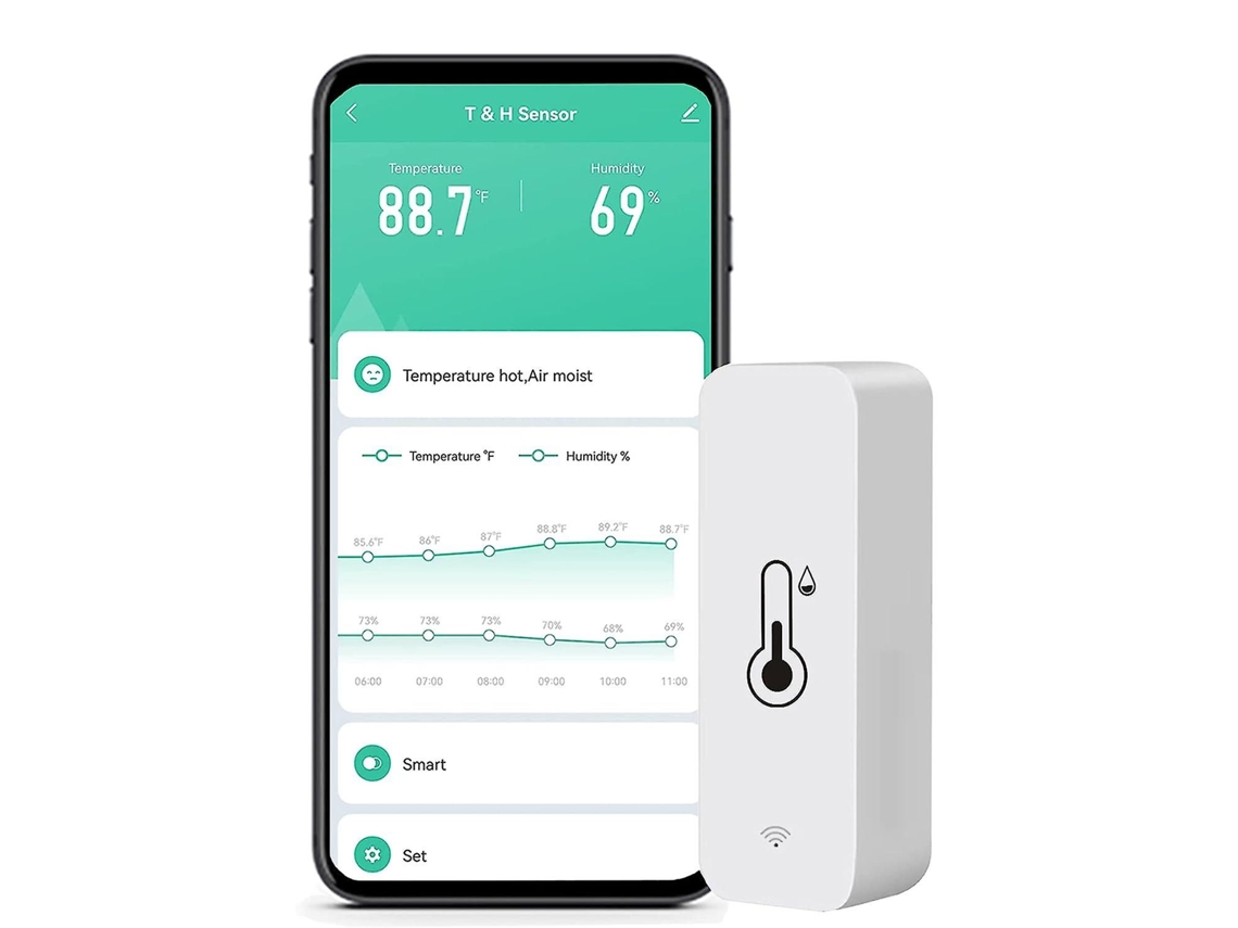 Monitor De Umidade E Temperatura Via Wi-fi: Higrômetro Inteligente Para Monitoramento Remoto E Alertas, Termômetro Interno De Alta Precisão Com A