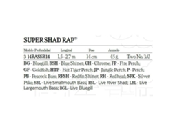 Rapala Super Shad Rap 140 Mm 45 Gr