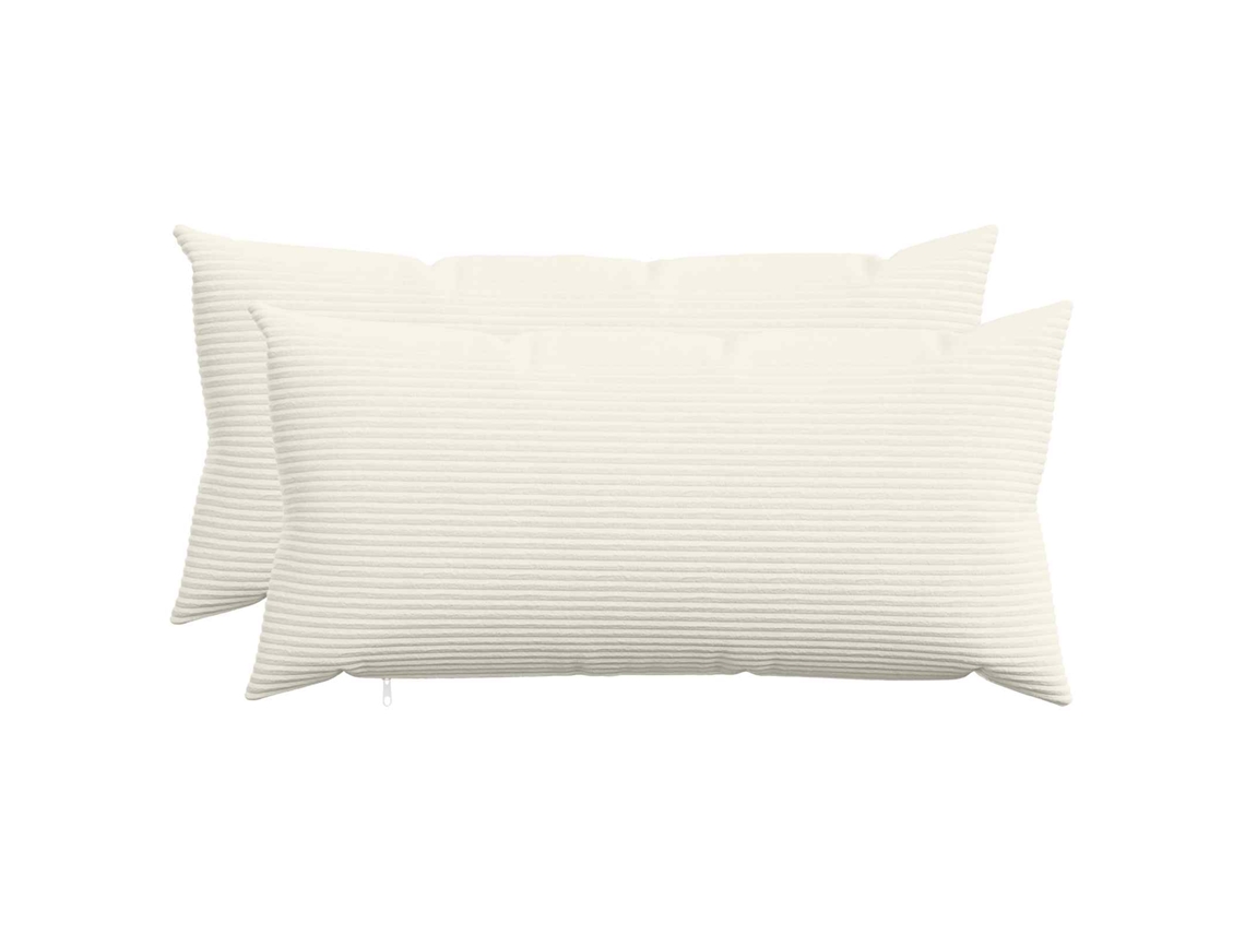 Vidaxl Capa Almofada 2 Pcs Heerlen Creme 40 X 80 Cm Cordão
