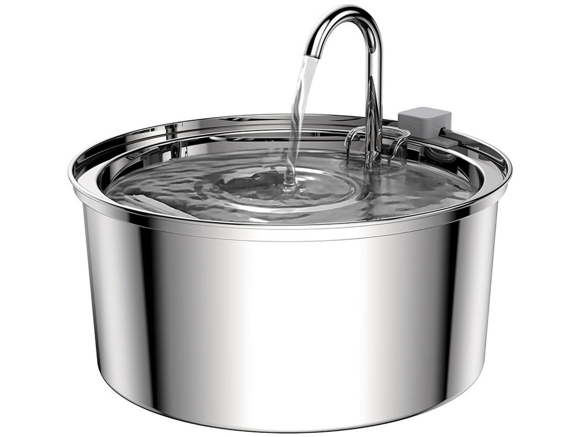 Tigela Portátil Para Água E Alimentos, Capacidade 3,2 L, Em Aço Inoxidável, Acabamento Prateado, Para Refeições E Hidratação Diária