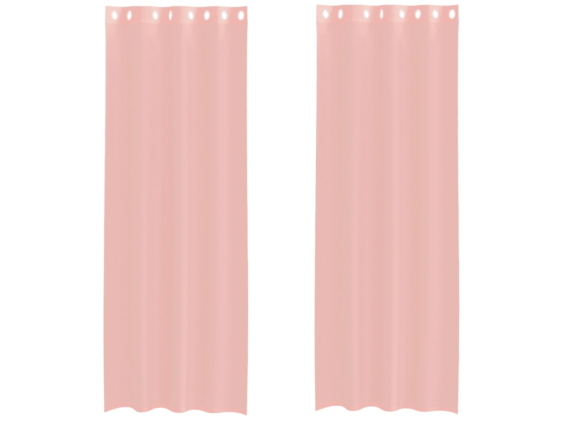 Maison Exclusive - Cortinas De Voile Com Ilhós 2 Pcs Rosa 140x300 Cm