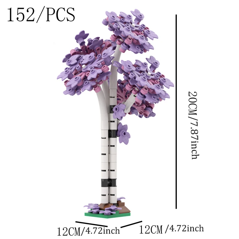 (roxo) Conjunto De 152 Peças De Blocos De Construção Moc Para Plantas Técnicas