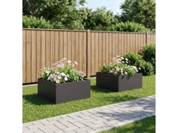 Vidaxl Vaso De Jardim 2 Unid. Preto 60 X 60 X 40 Cm