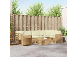 Vidaxl Conjunto De Sofás Para Exterior 8 Unid. Branco E Creme