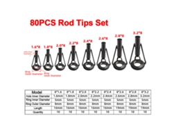 Kit De Reparo Para Vara De Pesca Com 80 Pontas De Aço Inoxidável E Anéis Cerâmicos