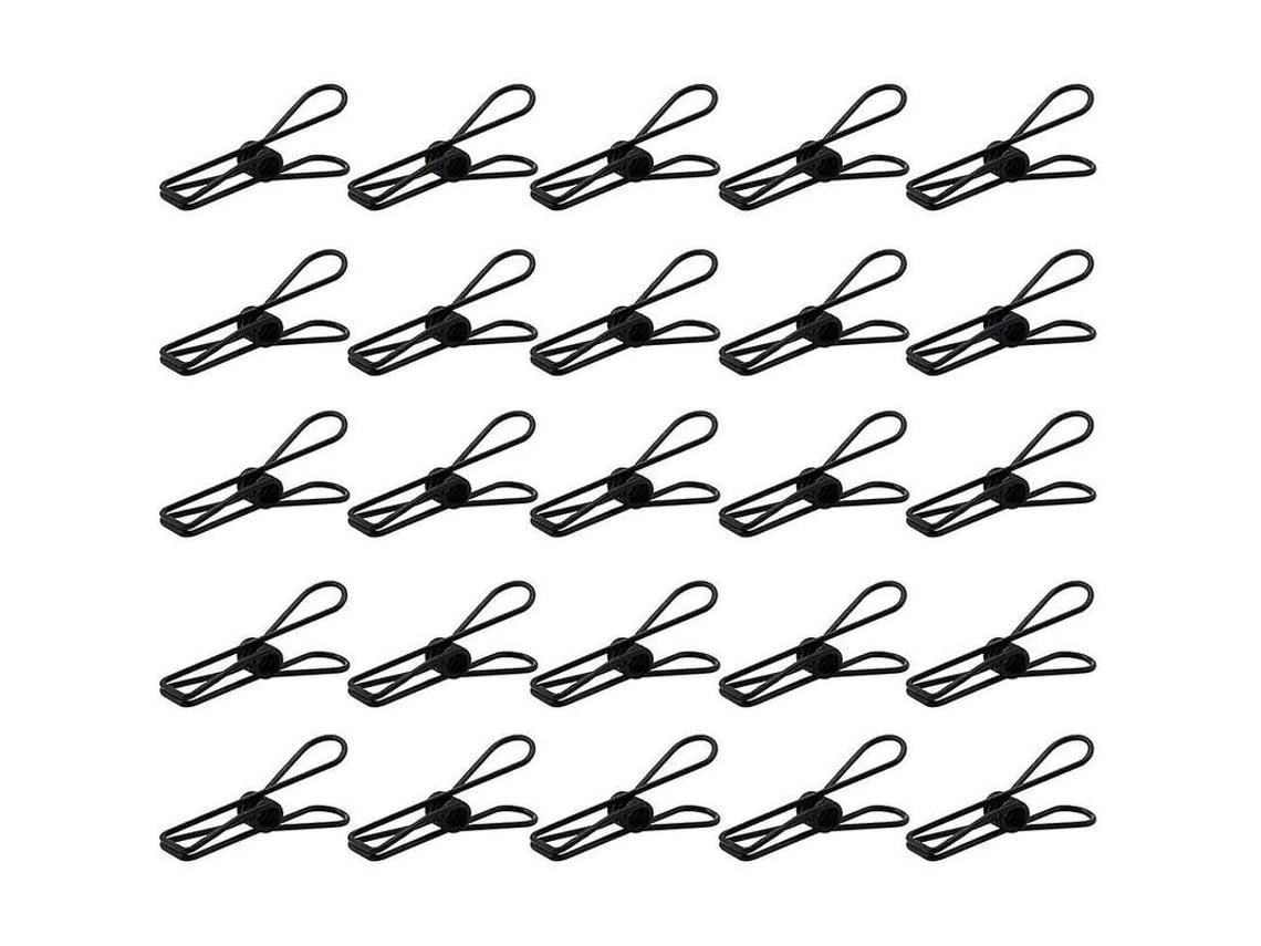 2026 kit de 25 Pinças Pequenas Negras Clip de Utilidade Multiusos para Linha de Roupa