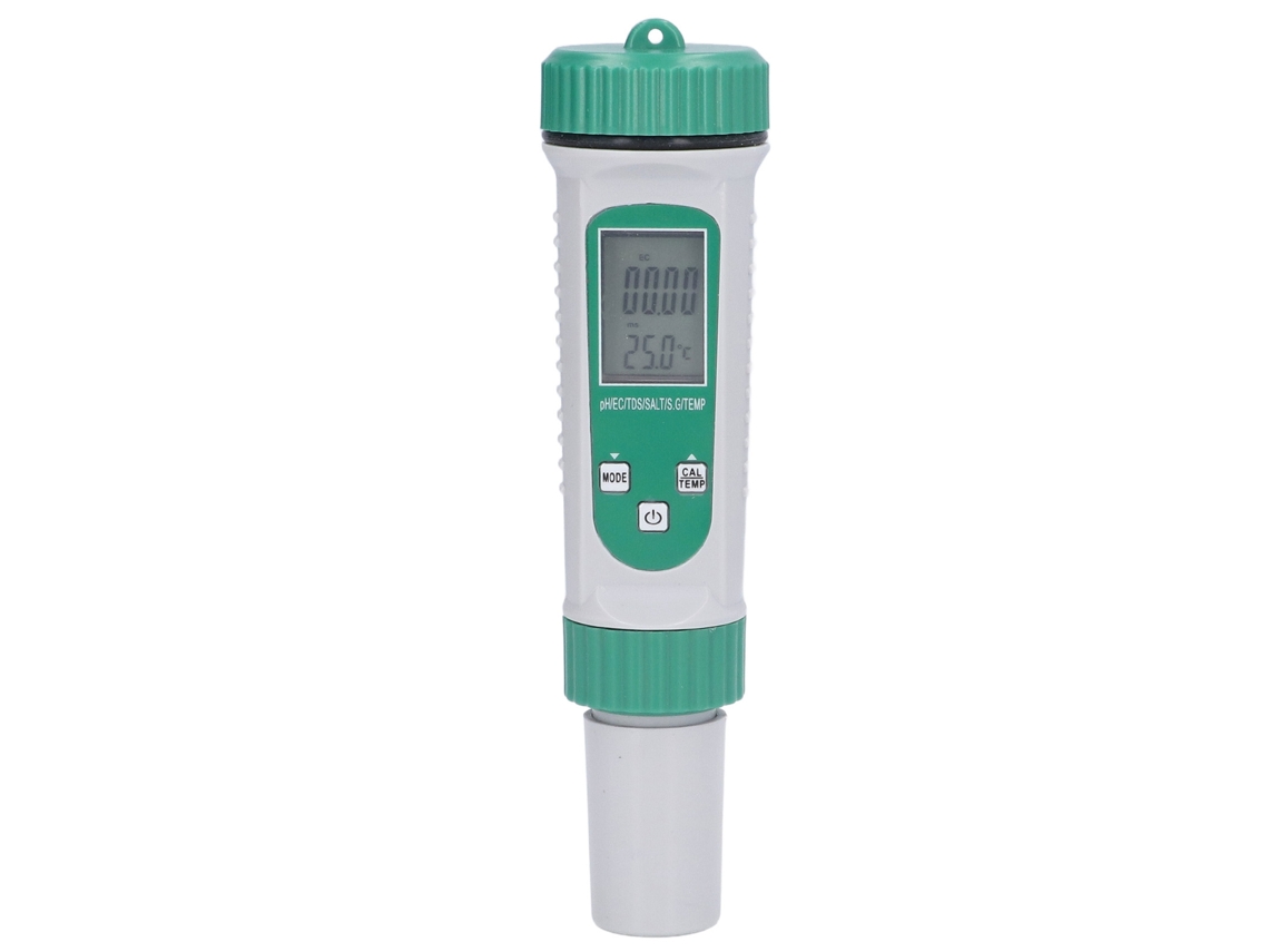 Tester De Qualidade Da Água 6 Em 1: Ph, Ec, Tds, Sal, S.g E Temperatura