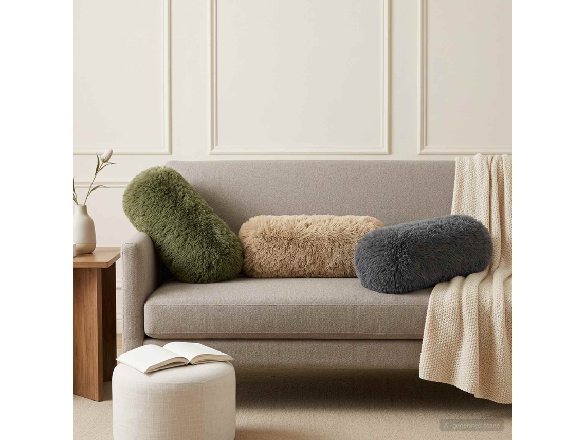 Vidaxl Capa Almofada 6 Pcs Heerlen Cinzento-claro Ø 15 X 40 Cm