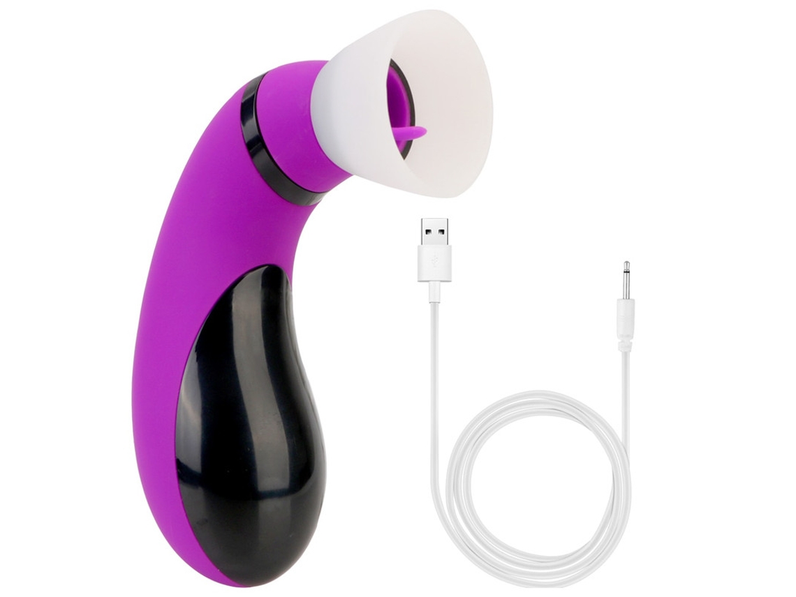 Vibrador Recarregvel 2 Em 1 Para Lamber A Lngua E Chupar Para Mulheres (roxo)