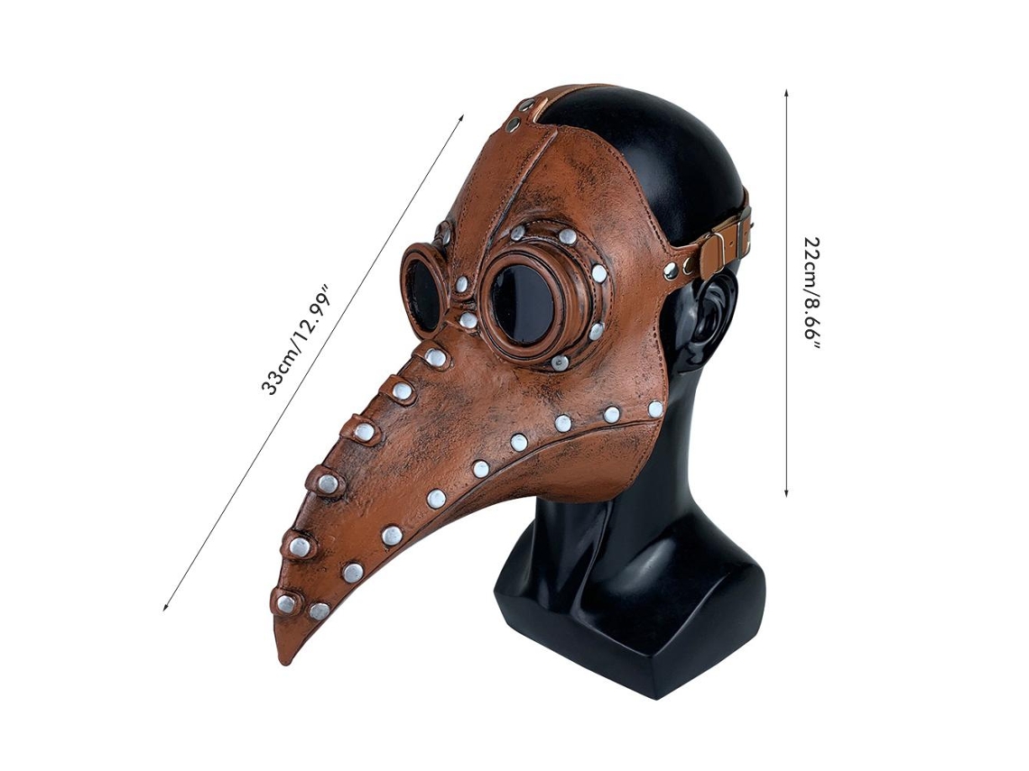 Máscara Beak Halloween Látex Estilo Steampunk (LxAxP cm)