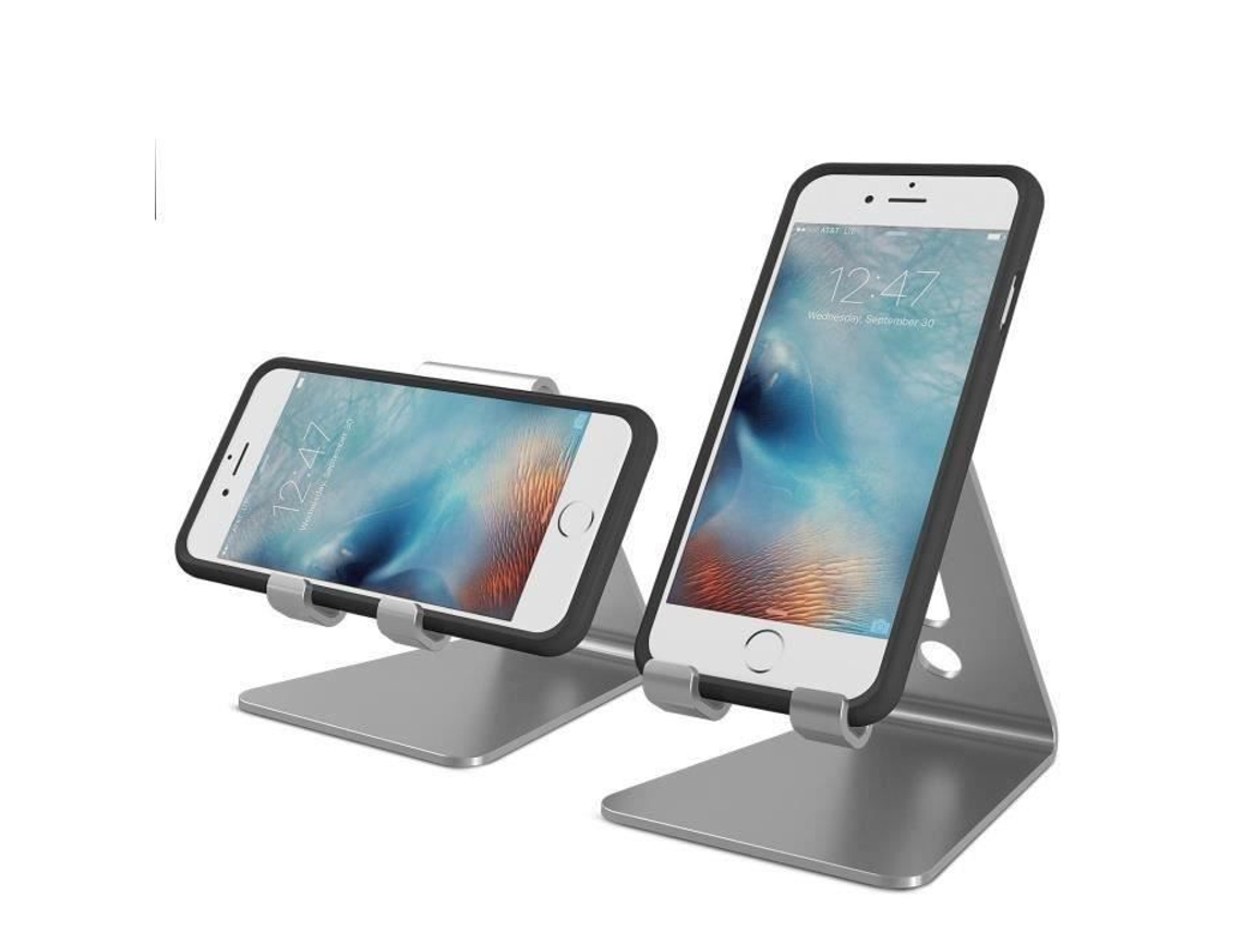 Suporte Para Celular, Suporte De Mesa Para Leitores De E-books, Iphone X87, Samsung S8n8, Nintendo Switch, Alumínio Cinza