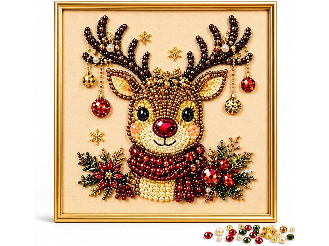 1 Unidade De Kit De Pintura Com Diamantes Natal, Com Pérolas