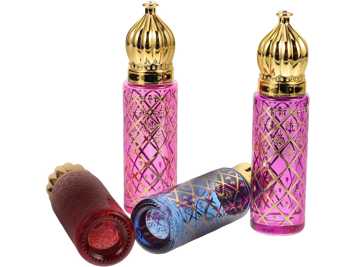 Conjunto De 4 Frascos De Perfume De Vidro Vazios De 6ml Com Dispensador Roll-on, Reutilizáveis E Portáteis.