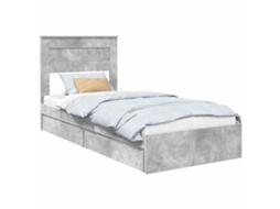 Cama com Armazenamento Cinzento 90x190 cm Madeira Processada MAISON EXCLUSIVE