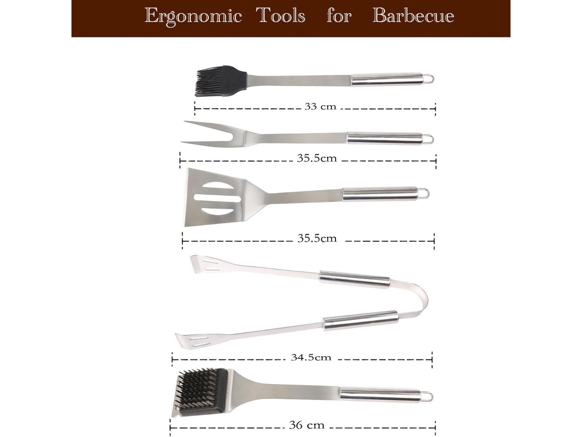 Lurelia Kit De Churrasco Aço Inoxidável Estojo Portátil Campismo