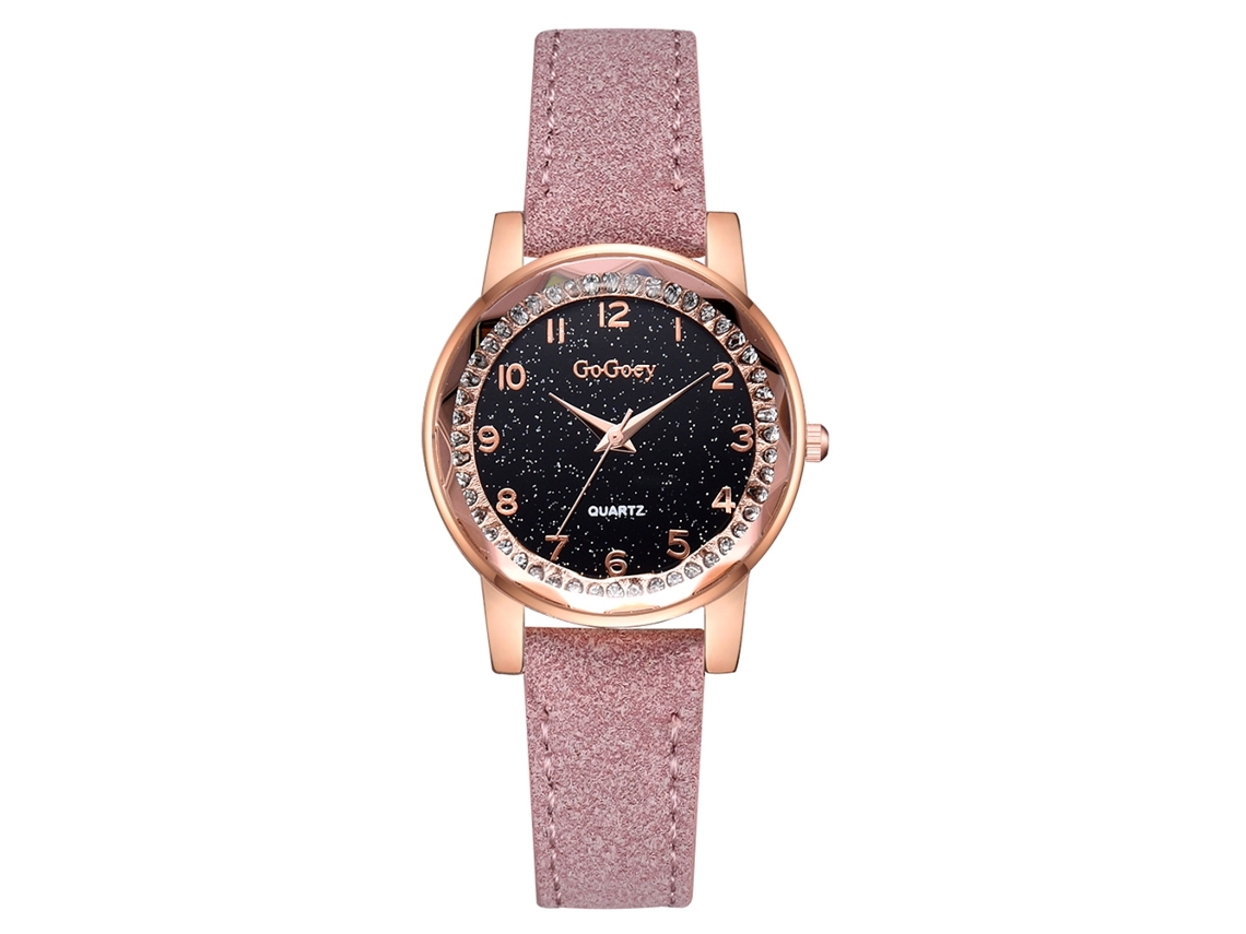 Relógio de Pulso Feminino de Moda Leisure Simples Liga Pu Quartzo Decoração Rosa