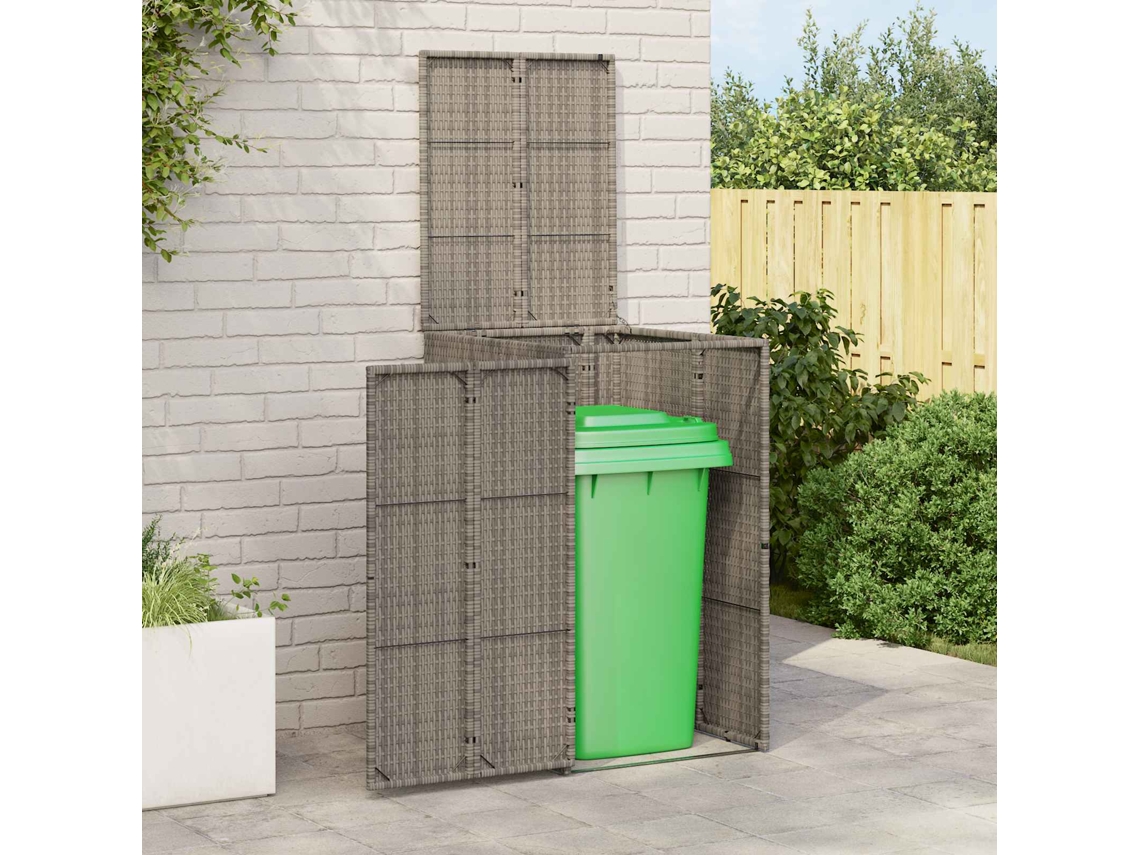 Vidaxl Caixa Lixeira Cinzeto 65 X 80 X 115 Cm Polietileno